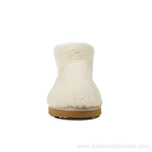 Fluffy Leisure Breathable White Plush Snow Boots